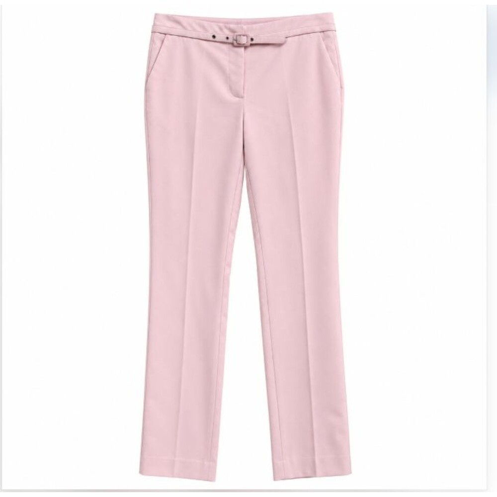 Karl Lagerfeld Paris Women’s Size 4 Pink Belted Slim Straight Leg Dress Pants